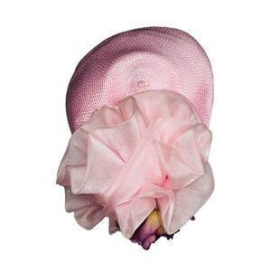 Vintage Bellini Pink Floral Church Derby Wedding Hat
